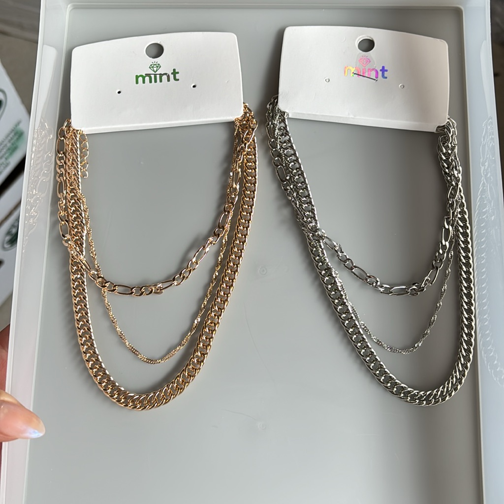 Tiered Chains Necklace - Gold Or Silver Nwt